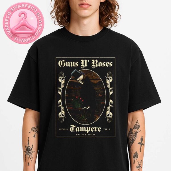 Guns N Roses Vintage Art Poster At Ratina Stadium In Tampere Finland On July 7 2025 Featuring Skeleton Gardener Design Unisex T-Shirt