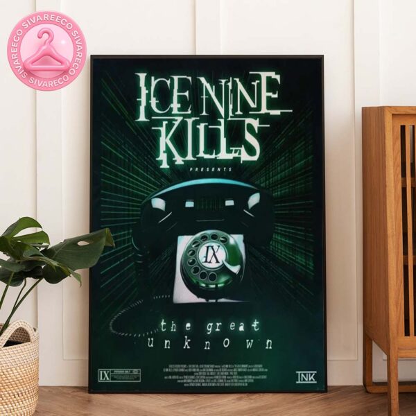 Ice Nine Kills The Great Unknown Poster Featuring Retro Phone And Green Matrix Visual Home Decor Poster Canvas
