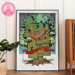 Jason Isbell and the 400 Unit Tour Poster Treehouse Illustration at Coronado Theatre in Rockford Illinois Americana Folk Art Style 2025 Home Decor Poster Canvas