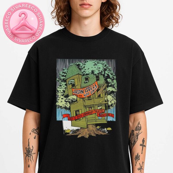Jason Isbell and the 400 Unit Tour Poster Treehouse Illustration at Coronado Theatre in Rockford Illinois Americana Folk Art Style 2025 Unisex T-Shirt