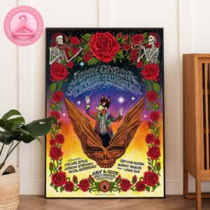 Jerry Garcia Symphonic Celebration Poster At Red Rocks Amphitheatre In Morrison CO On July 6 2025 With Roses And Cartoon Conductor Theme Home Decor Poster Canvas