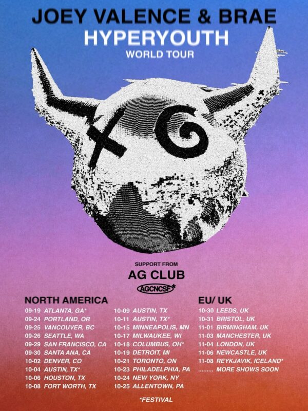 Joey Valence and Brae Tour Poster Full Color World Tour Print at The Vanguard in New York City Hyperyouth Tour 2025 with Pixel Devil Artwork