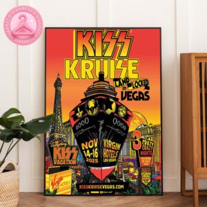KISS Kruise 2025 Music Poster At Virgin Hotels In Las Vegas With Land Locked Vacation Theme Home Decor Poster Canvas