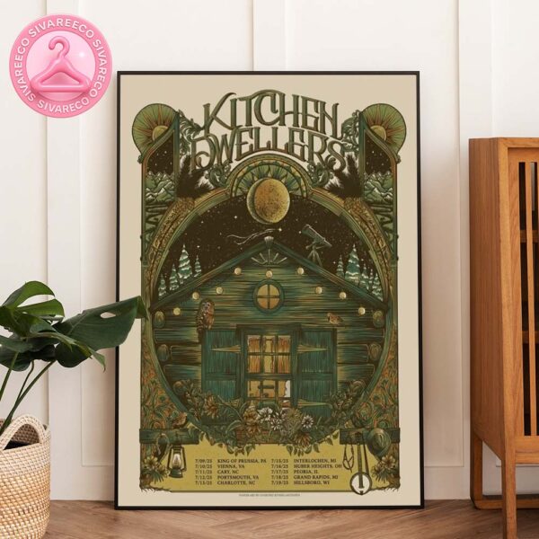 Kitchen Dwellers Summer Tour Poster At Multiple US Cities In July 2025 With Rustic Cabin Nature Art Home Decor Poster Canvas