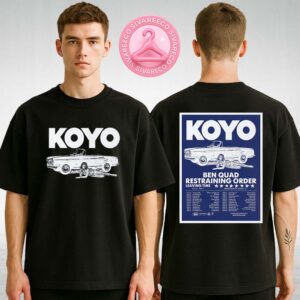 Koyo Tour Dates Poster At Velvet Underground In Toronto, ON On October 23 2025 – Retro Car And Pin-Up Girl Style Two Sides Unisex T-Shirt