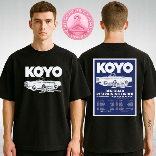 Koyo Tour Dates Poster At Velvet Underground In Toronto, ON On October 23 2025 – Retro Car And Pin-Up Girl Style Two Sides Unisex T-Shirt