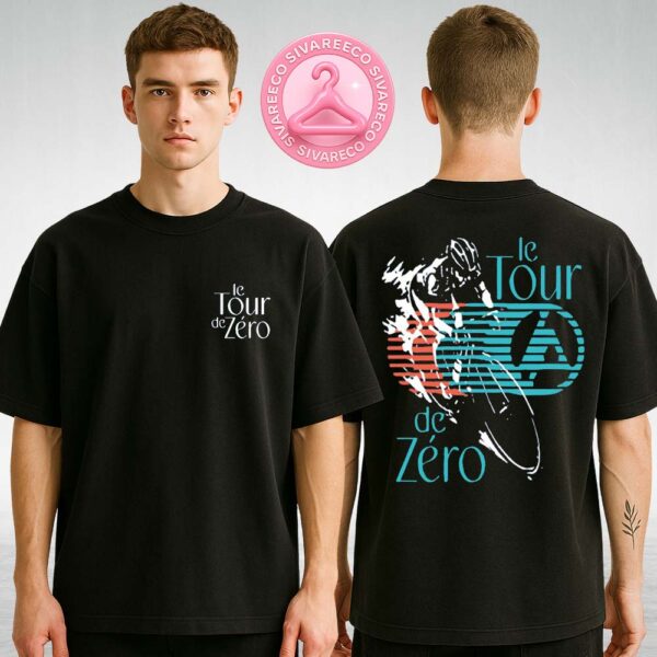Le Tour De Zéro Linkin Park Hoodie Featuring Retro Cyclist And Striped LP Logo Artwork On Back Two Sides Unisex Hoodie