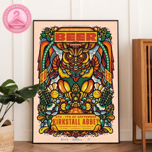 Leeds International Beer Festival Poster At Kirkstall Abbey In Leeds UK From September 4 To 7 2025 Home Decor Poster Canvas