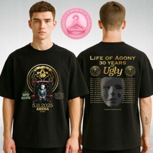 Life Of Agony 30 Years Of Ugly Tour Shirt At Arena In Vienna Austria On November 5 2025 Featuring Masked Child Gothic Artwork Two Sides Unisex T-Shirt