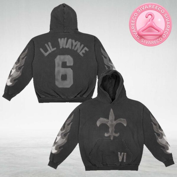 Lil Wayne Flames VI Hoodie With New Orleans Crest Design All Over Print Shirt