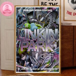Linkin Park From Zero World Tour 2025 At ST Louis MO Enterprise Center On August 23 Home Decor Canvas Poster