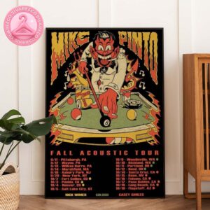 Mike Pinto Fall Acoustic Tour 2025 Poster Featuring Devil Pool Table Artwork Home Decor Poster Canvas