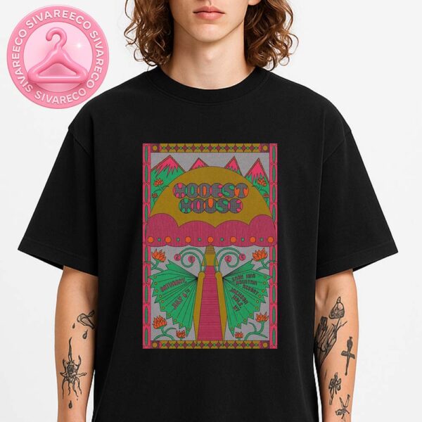 Modest Mouse Official Festival Poster At Snow King Mountain Resort In Jackson WY On July 6 2025 With Psychedelic Mountain Artwork And Retro Color Palette Unisex T-Shirt