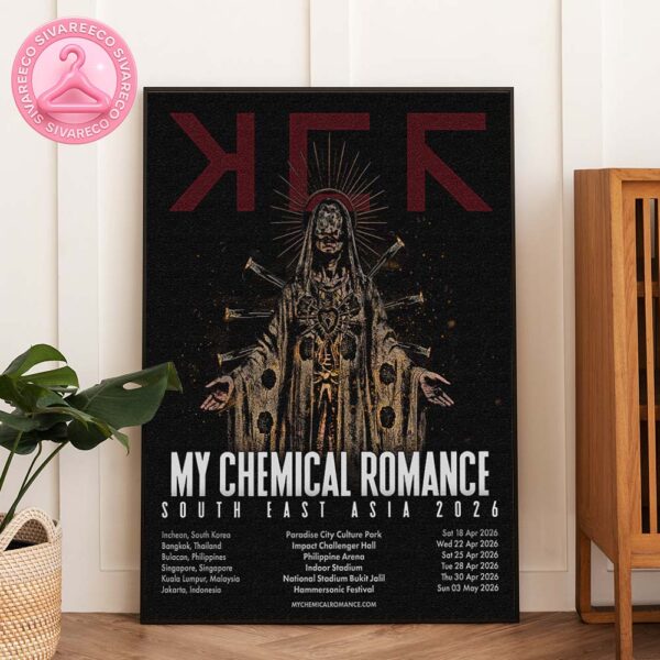 My Chemical Romance South East Asia 2026 Tour List Dates And Location Home Decor Poster Canvas