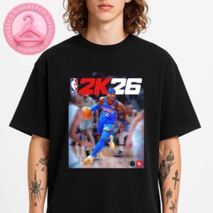 NBA 2K26 Poster Featuring Shai Gilgeous-Alexander In OKC Thunder Jersey Official Game Cover Art Style Unisex T-Shirt