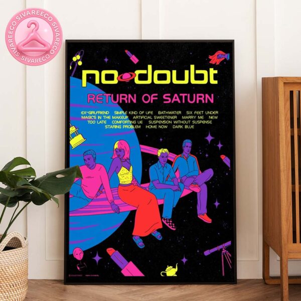 No Doubt 25th Anniversary Poster For Return Of Saturn Album Release Featuring Cosmic Neon Pop Art Style Home Decor Poster Canvas