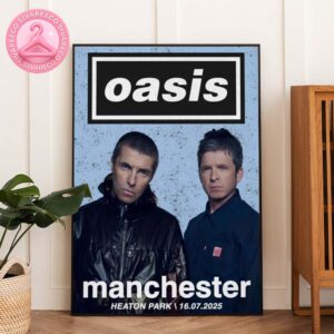 Oasis Live Reunion Poster At Heaton Park In Manchester UK On July 16 2025 Duo Portrait Artwork Home Decor Poster Canvas