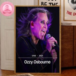 Ozzy Osbourne RIP Black Sabbath 1948-2025 Home Decor Canvas Poster