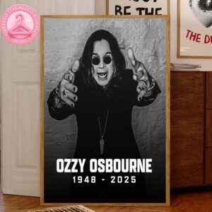 Ozzy Osbourne RIP Black Sabbath In loving Memories 1948-2025 Home Decor Canvas Poster