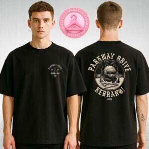 Parkway Drive x Kerrang! 2025 Skeleton Hammock Sunset Two Sides Unisex T-Shirt