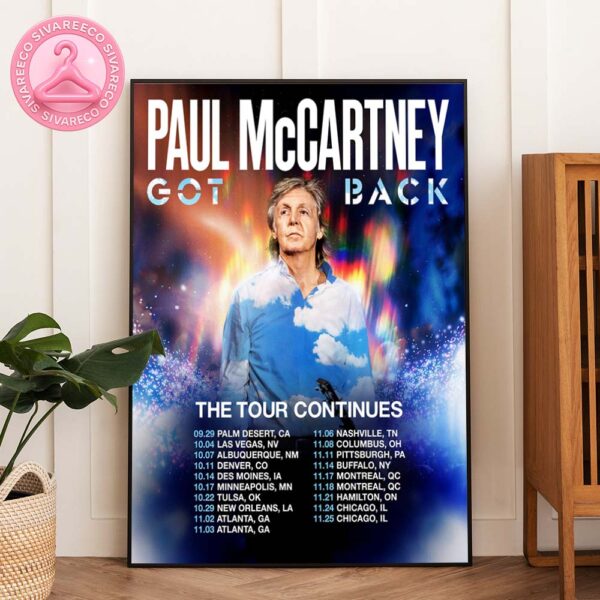 Paul McCartney Concert Tour Poster On Got Back 2025 US Dates With Colorful Cosmic Art Home Decor Poster Canvas