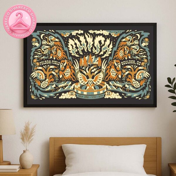 Phish Live Show Music Poster In Boulder Co At Folsom Field On July 3-4-5 2025 Home Decor Poster Canvas