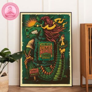Primus Concert Poster At Sandy Amphitheater In Salt Lake City UT On July 7 2025 Featuring Dragon Horse Artwork From Onward And Upward Tour Home Decor Poster Canvas