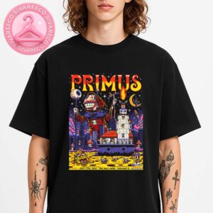 Primus Concert Poster At The Salt Shed In Chicago Illinois On July 11 2025 With Surreal Cartoon Sci Fi Artwork Unisex T-Shirt