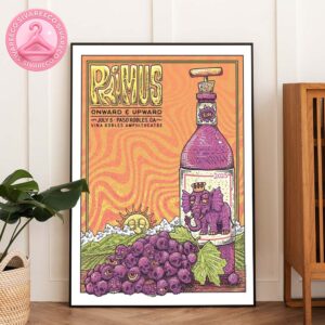 Primus Onward & Upward Poster At Vina Robles Amphitheatre In Paso Robles CA On July 5 2025 With Psychedelic Wine Label Artwork Home Decor Poster Canvas
