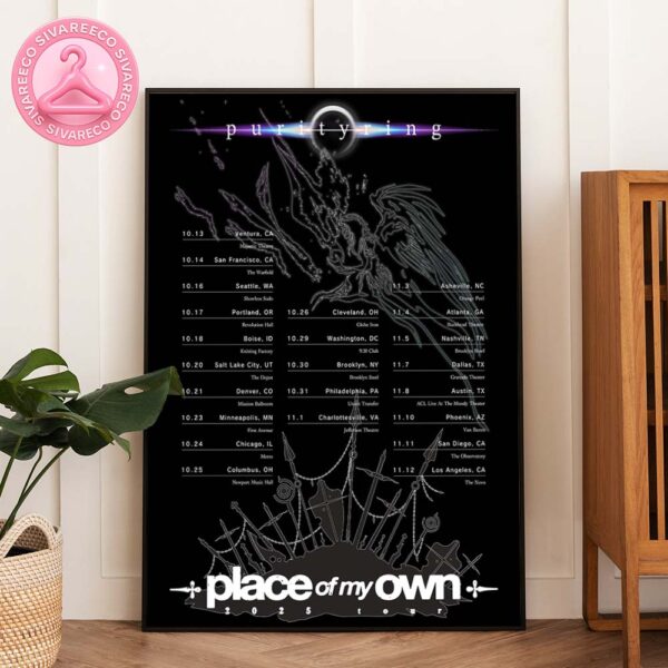 Purity Ring Tour Poster Abstract Celestial Line Art at The Warfield in San Francisco California Place of My Own Tour 2025 Home Decor Poster Canvas