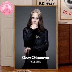RIP Ozzy Osbourne Black Sabbath 1948-2025 In Loving Memories Home Decor Canvas Poster