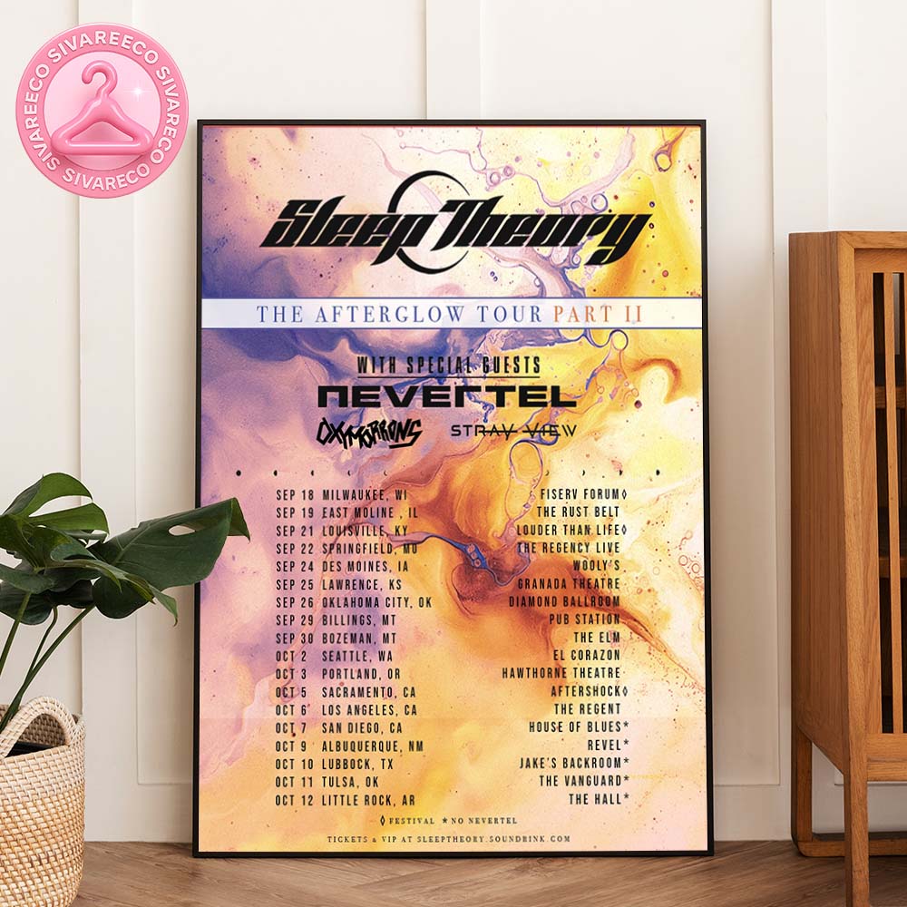 Sleep Theory Tour Poster Full Color Print at Fiserv Forum in Milwaukee Wisconsin The Afterglow Tour Part II 2025 Home Decor Poster Canvas