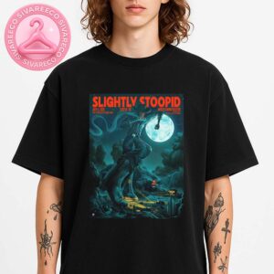 Slightly Stoopid Step Into The Sun Tour Poster At Moody Amphitheater In Austin Texas On July 11 2025 Featuring Giant Cowboy Moonlit Desert Artwork By Railey Bace Unisex T-Shirt