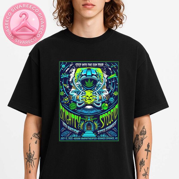 Slightly Stoopid Tour Poster Full Color Psychedelic Astronaut Print at Azura Amphitheater in Bonner Springs Kansas on July 13 2025 Unisex T-Shirt