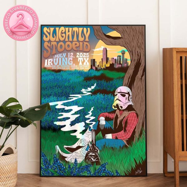 Slightly Stoopid Tour Poster Psychedelic Astronaut Artwork at Azura Amphitheater in Bonner Springs Kansas Step Into the Sun Tour 2025 Home Decor Poster Canvas
