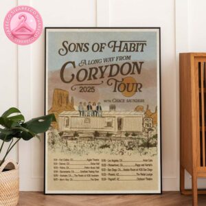 Sons Of Habit A Long Way From Corydon Tour Poster For October 09 2025 At Globe Hall In Denver Colorado Featuring Chace Saunders Home Decor Poster Canvas