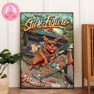 Stick Figure Live Poster At Levitate Festival In Marshfield Massachusetts On July 12 2025 Featuring Skateboarding Dog Artwork Home Decor Poster Canvas