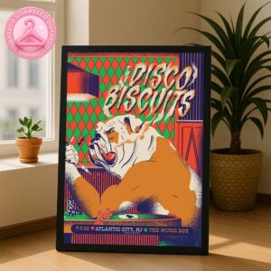 The Disco Biscuits Tour Poster At The Music Box In Atlantic City NJ On July 5 2025 Featuring Smoking Bulldog Casino Artwork Home Decor Poster Canvas