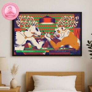 The Disco Biscuits Tour Posters At The Music Box In Atlantic City NJ On July 4–5 2025 Featuring Arm Wrestling Bulldog Diptych Home Decor Poster Canvas
