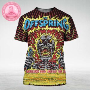 The Offspring Supercharged Tour Poster For North America 2025 Featuring Skull Plug Electric Shock Artwork By Jimbo Phillips All Over Print Shirt