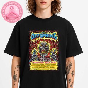The Offspring Supercharged Tour Poster For North America 2025 Featuring Skull Plug Electric Shock Artwork By Jimbo Phillips Unisex T-Shirt