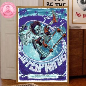 The Offspring Supercharged Worldwide North American Tour 2025 In Toronto ON At Budweiser Stage On July 23 Home Decor Canvas Poster
