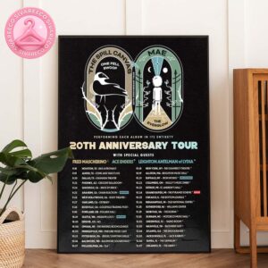 The Spill Canvas and Mae Tour Poster Full Color Anniversary Print at The Abbey in Orlando Florida 20th Anniversary Tour 2025 Home Decor Poster Canvas
