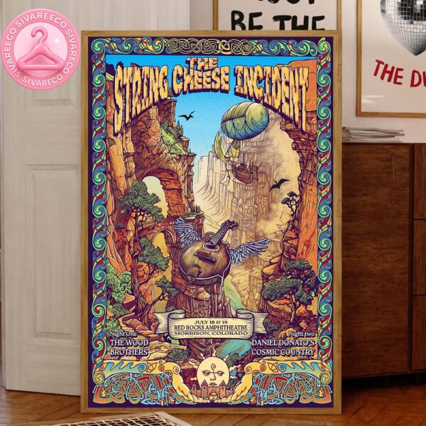 The String Cheese Incident Concert At Red Rocks Amphitheatre Morrison Colorado At July 18 and 19 2025 Home Decor Canvas Poster