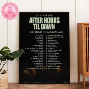 The Weeknd After Hours Til Dawn Tour Setlist Poster At Levi’s Stadium In Santa Clara California Featuring 42 Songs From Show 19 Home Decor Poster Canvas