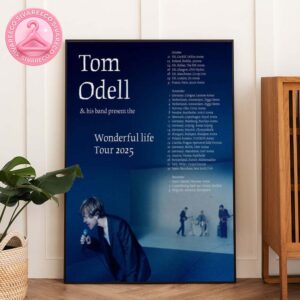 Tom Odell Wonderful Life Tour Poster Featuring Minimalist Blue Stage Artwork For 2025 European Arena Shows Home Decor Poster Canvas