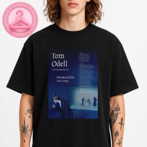Tom Odell Wonderful Life Tour Poster Featuring Minimalist Blue Stage Artwork For 2025 European Arena Shows Unisex T-Shirt