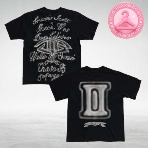 Travis Scott Jackboys 2 Tee With Airbrush Logo And Artist Roster Print All Over Print Shirt