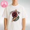 Travis Scott Jackboys II White Airbrush Skull Cross Tee With Graffiti Logo Back Design Two Sides Unisex T-Shirt