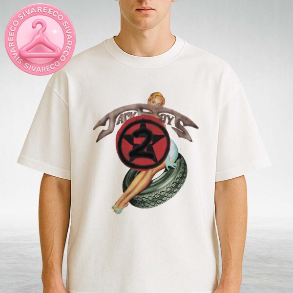 Travis Scott Jackboys II White Pin-Up Girl Graphic Tee With Red Star Logo Unisex T-Shirt
